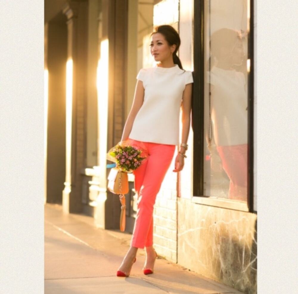 J. Crew Cafe Capri Ankle Pants Size 10 Lobster Nantucket Red Chino Crop Straight